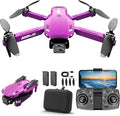 Drones with Camera for Adults 2k One-Key Take Off/Landing FPV RC Drone with Camera for Beginners Headless Mode, 3 Speeds, 360° Flip, 2 Batteries Mini Drone for Adults Purple
