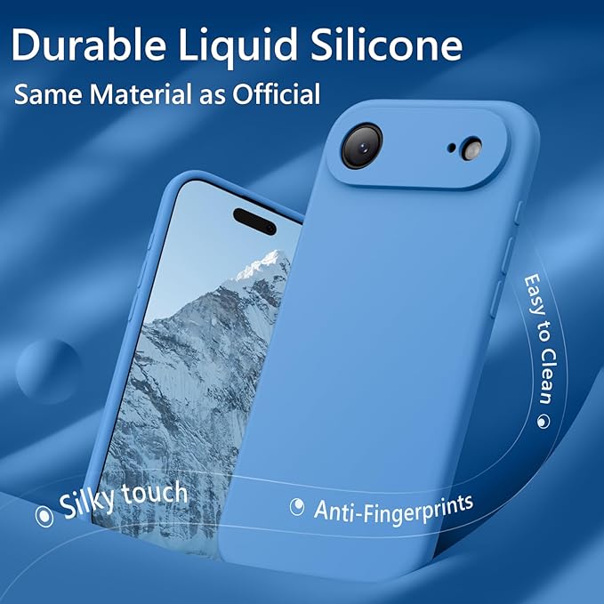 FireNova Magnetic for iPhone Air Case, Compatible with MagSafe, [Integrated Silicone Camera Control Button] [Camera Protection] Microfiber Lining Phone Case for iPhone 17 Air, 6.5", Blue