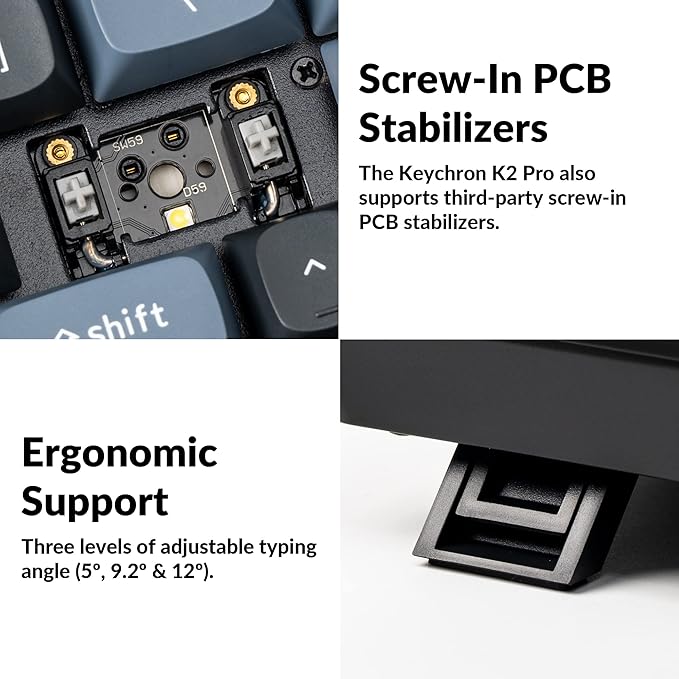Keychron K2 Pro QMK/VIA Wireless Mechanical Keyboard, Custom Programmable Macro Wired Keyboard with Hot-Swappable K Pro Red Switch White LED Backlight PBT Keycaps for Mac Windows Linux