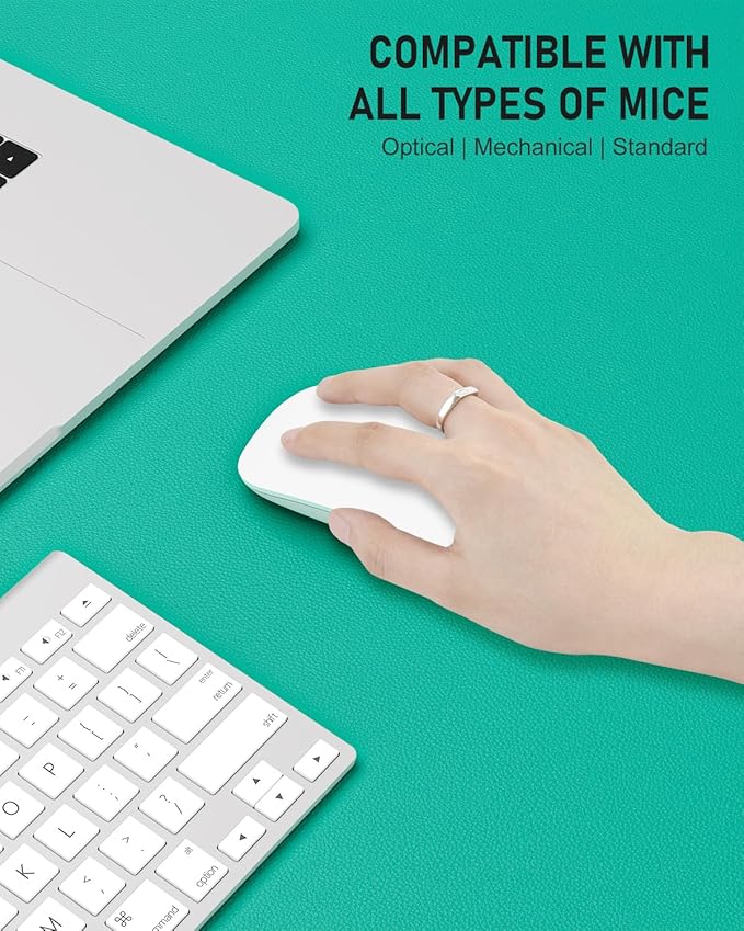 Desk Pad, 30" x 14" PU Leather Non-Slip Desk Mat Large Mouse Pad for Desktop, Waterproof Laptop Computer Writing Mat for Office, Home, Work, Gaming, Light Green