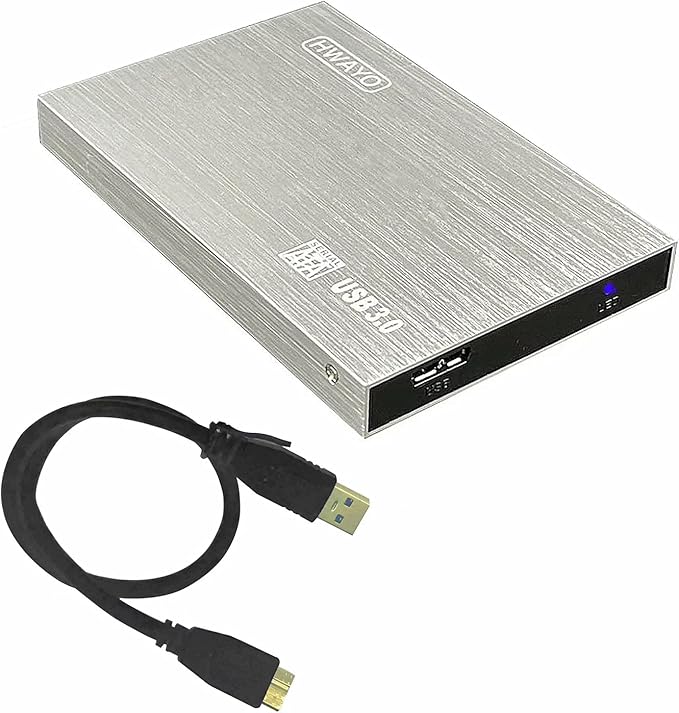 HWAYO 2.5'' HDD 320GB Ultra Slim Portable External Hard Drive USB3.0 Storage for Xbox One Console, PC, Laptop, MacBook (Silver)