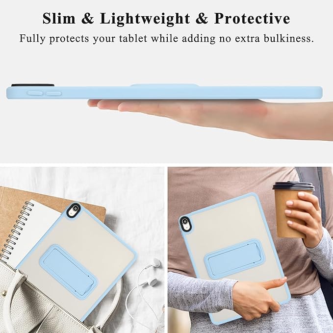 Shockproof Case for iPad Air 11-inch M4/M3/M2 (2026/2025/2024) for Women Men, Kickstand Slim Fit Rugged Bumper Lightweight Anti-Scratch Bumper Case Cover for iPad Air 11", Blue