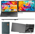 Laptop Screen Extender Ultra-Thin, 14" FHD 1080P Dual Portable Monitor for Laptop, 1.3lbs Lightweight Travel Monitor Extender Fit 13”-17.3”, Plug and Play for Windows/Mac/Android/Chrome