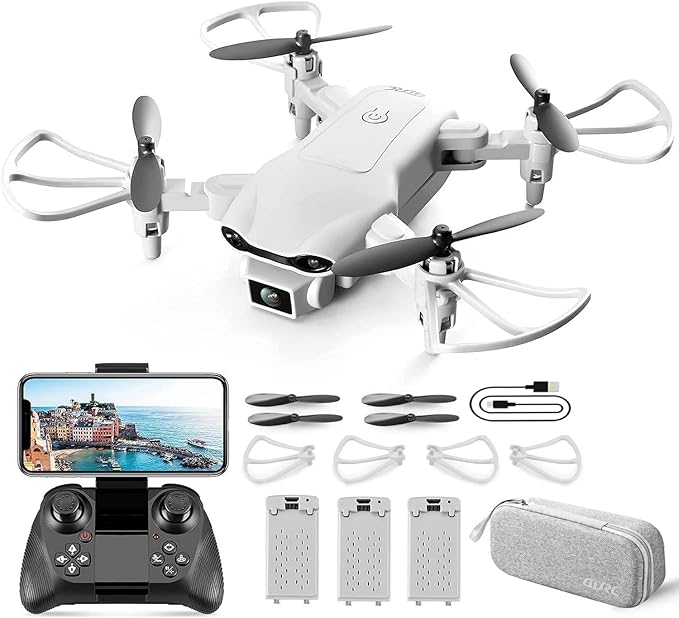 4DV9 Mini Drone with 1080P HD Camera for Kids Live Video RC Quadcopter for Adults Beginners Toys Gifts,Altitude Hold, Waypoints Functions,One Key Start,3D Flips,3 Batteries,Gray
