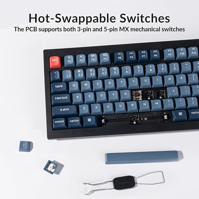 Keychron V3 Max TKL Wireless Mechanical Keyboard, QMK/VIA RGB Bluetooth/2.4 GHz/Wired, 87 Keys Hot-Swappable with Gateron Brown Switch, Compatible with Mac Windows Linux