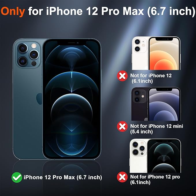SUPFINE Magnetic for iPhone 12 Pro Max Case (Compatible with MagSafe) (Military Grade Drop Protection) Translucent Matte Shockproof with Anti-Fingerprint Phone Cover,Dark Purple