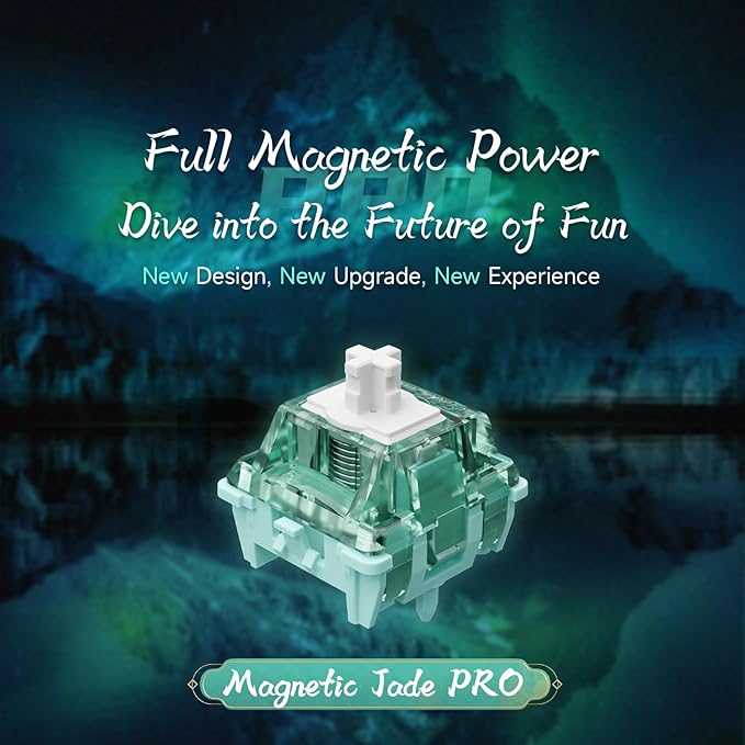 GATERON Magnetic Jade Pro Keyboard Switches, Linear Factory Pre-lubed Freely Setting Pre-Travel 20mm Longer Spring Key Switches for Magnetic Gaming Keyboard(70PCS)