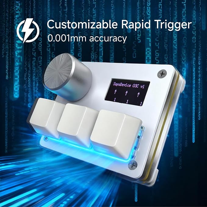 O3C Rapid Trigger Hall Effect Keyboard Suitable for OSU and Geometry Dash Rhythm Game Macro Keypad with Magnetic Linear Switches (White, Gateron Jade Pro Green Switch)
