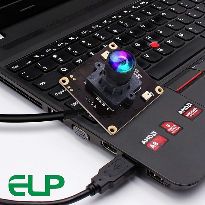 ELP 4K USB Camera 170degree Fisheye USB Webcam Board with Microphone,Ultra HD 3840X2160 30fp 4K Cameras,Wide Angle IMX317 Mini 4K USB Camera Module with Audio for Machine Vision,Smart Kiosk,Robot,ATM