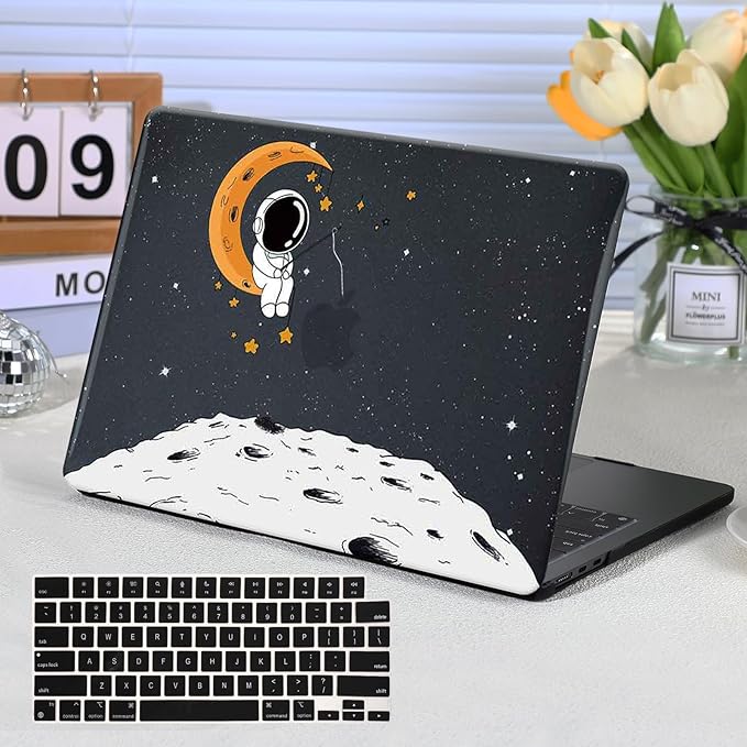 Funut for MacBook Pro 14 inch Case M5 2026 M4 2025 M3 M2 M1 2024-2021 A3427 A3426 A3434 A3112 A3185 A3401 A2918 A2992 A2779 A2442, Printed Plastic Hard Shell Case & Keyboard Cover,Astronaut
