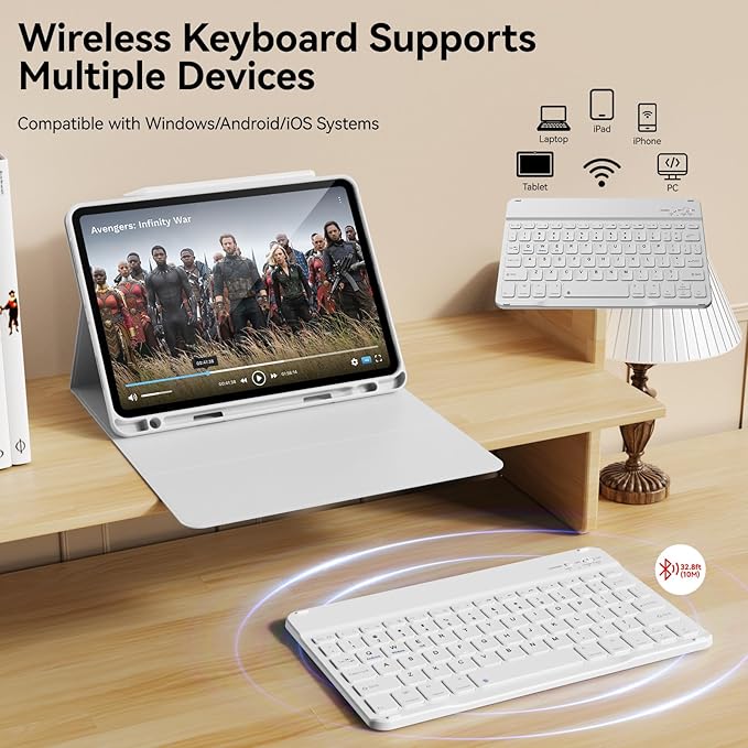 Keyboard Case for iPad Pro 11 Inch 4th Generation/Pro 3rd Gen/Pro 2nd Gen with Pencil Holder, Folio Detachable Wireless Bluetooth Keyboard & Flip Stand Case for iPad Pro 11 Inch, Gray