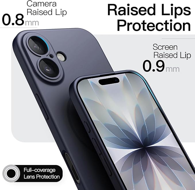 JETech Magnetic Slim Case for iPhone 17 6.3-Inch, Compatible with MagSafe, Ultra-Thin Lightweight Minimalist Phone Cover with Matte Finish and Full Camera Lens Protection (Deep Blue)