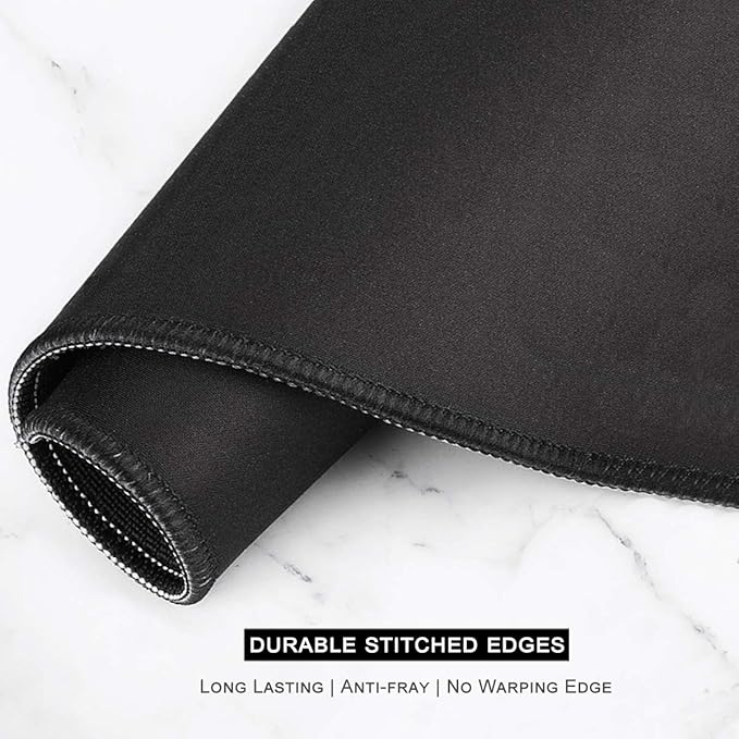 Auhoahsil Extended Mouse Pad, XXL Gaming Mouse Pads, Large Big Mousepad Laptop Computer Keyboard Mat Desk Pad with Non-Slip Base Stitched Edge for Gaming Office, 35.5 x 15.7 inch, Gold Line Leaves