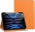 DTTO for iPad Pro 12.9 6th / 5th / 4th / 3rd Generation Case 2022/2021/2020/2018, Leather Folio Stand Cover with Built-in Apple Pencil Holder -Auto Wake/Sleep and Multi Viewing Angles,Orange