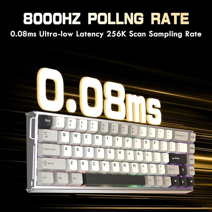 ATTACK SHARK X68MAX HE 60% Wired Magnetic Switch Keyboard,Full Aluminum CNC,0.005mm RT Accuracy,8KHz Rapid Trigger Mechanical Gaming Keyboard,Adjustable Actuation,with RGB Coiled Cable for PC/MAC,Star