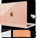 MEEgoodo Case for M5/M4/M3/M2 MacBook Air 15 inch Case 2026 2025 2024 2023, Laptop Shell Fit Model (A3448/A3241/A3114/A2941) for MacBook Air 15.3-inch, Orange Stripes