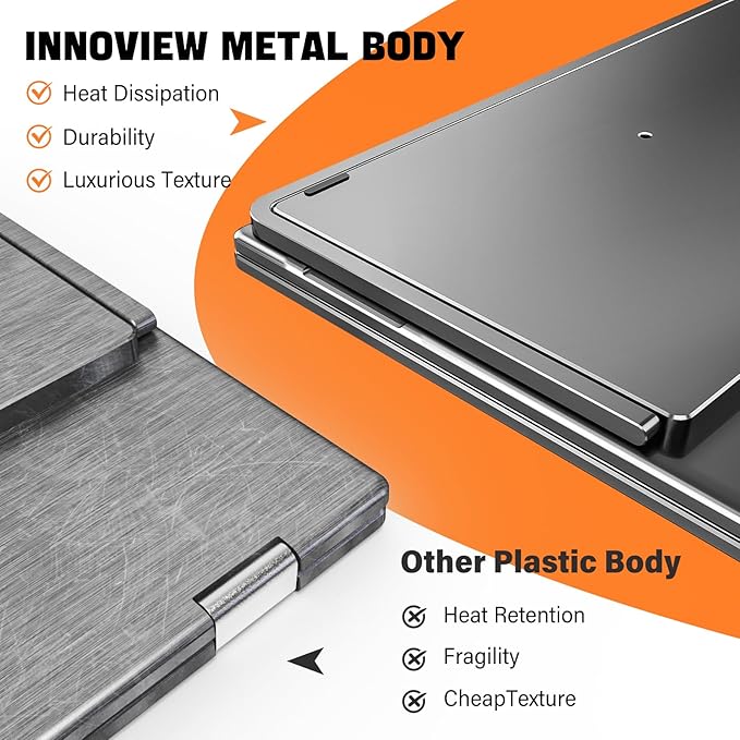 InnoView Dual Portable Monitor 18" 2560x1600P 100Hz 2K 100% DCI-P3 - Foldable & Stackable Design with 315° Screen Adjustment & 180° Stand | DP/USB-C/HDMI, Second Monitor for Laptop, Mac, Windows