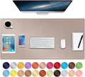 Boutilon Leather Desk Pad Protector,Non-Slip Mouse Pad,Laptop Desk Pad,Office Mouse Mat,Waterproof Leather Desk Blotter,Desk Writing Pad for Office and Home (L-Champagne,35"x 17")