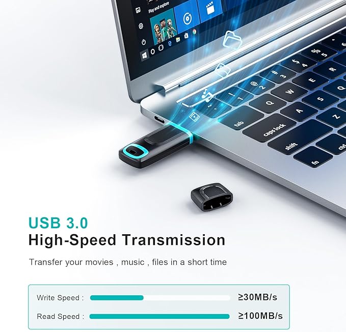 RAOYI 3 Pack 128GB Flash Drive, USB 3.0 High Speed Memory Stick Thumb Drive Jump Drive Zip Drive for Data Storage and Backup (Green,Red,Blue)