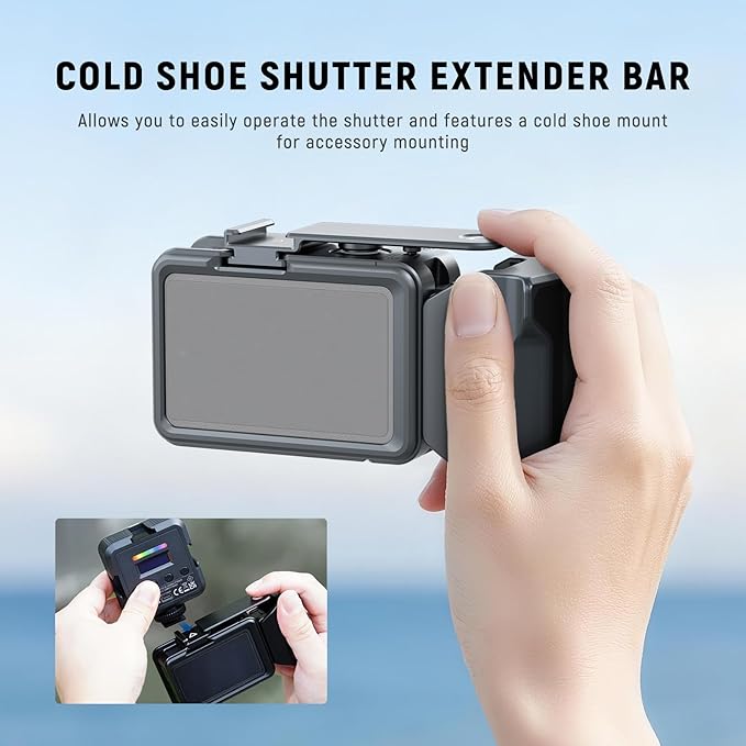 NEEWER AC034 Side Handle Only for AC014 Cage Compatible with DJI Osmo Action 5 Pro/4/3, Modular Quick Release Magnetic Action Camera Mount Adapter with Grip & Cold Shoe Shutter Extender Bar, Dark Gray