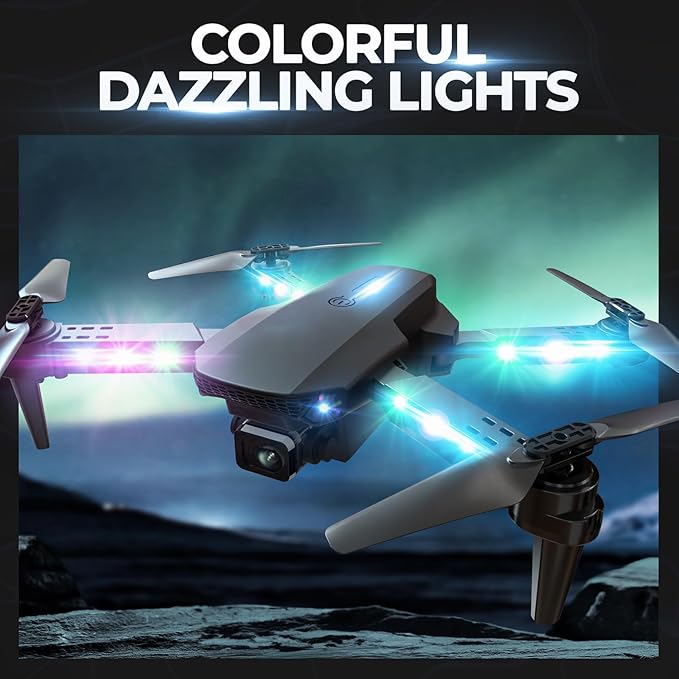 BEZGAR Drone with Camera for KIds - 1080P HD FPV RC Quadcopter with 90° Adjustable Lens, Coloeful LED Lights, Gestures Selfie, One Key Start, 360° Flips, Toys Gifts Mini Drones for Boys Girls, Black