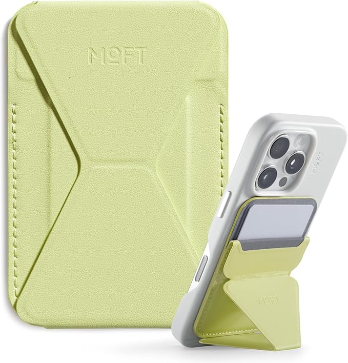 MOFT Magnetic Wallet Stand Compatible with iPhone 17/16/15/14/13/12 Series, Angle Adjustment & Magsafe Compatible MOVAS Phone Stand,Soft Avocado
