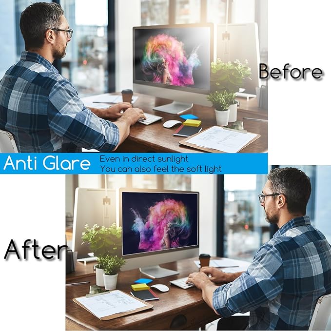 KEANBOLL Anti Blue Light Screen Protector Panel for 27 Inches Computer Monitor Blue Light Blocking Filter Anti Glare Shield for Desktop Computer - (Removable,No Need to Stick)