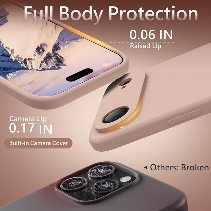 FireNova Magnetic for iPhone Air Case, Compatible with MagSafe, [Integrated Silicone Camera Control Button] [Camera Protection] Microfiber Lining Phone Case for iPhone 17 Air, 6.5", Pinksand