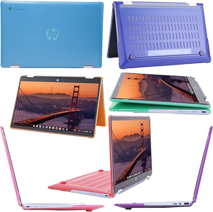 mCover Hard Case ONLY Compatible for 2024~2025 14" HP Chromebook x360 14B-CD0000 Series Laptop Computers (NOT Fitting Any Other HP Chromebook & Windows Notebook PC)- Green