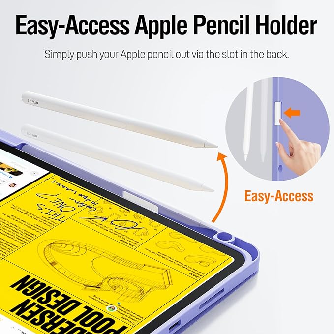 ZOVEEK iPad Pro 11 Inch Case 4th/3rd/2nd/1st Generation (2022/2021/2020/2018) with Pencil Holder, Magnetic Smart Cover with Stand, Supports 2nd Gen Pencil Charging, Auto Wake/Sleep (Clove Purple)