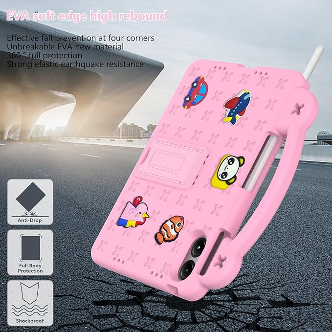 AKABEILA Compatible with Apple iPad Pro 12.9(2018/2020/2021/2022)/Air 13(2026) M4(2025) M3(2024)/Pro 13(2025) M5(2024) Tablet Case, Protective Cases with Shoulder Strap & Stand Handle & Pen Tray Pink