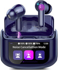 Wireless Earbuds, Bluetooth 5.4 Headphones Multi-Function Touch Screen with 5 EQ Modes, 48H Ear Buds Bass Stereo with ANC Noise Cancelling/Transparency Mode, Dark Blue