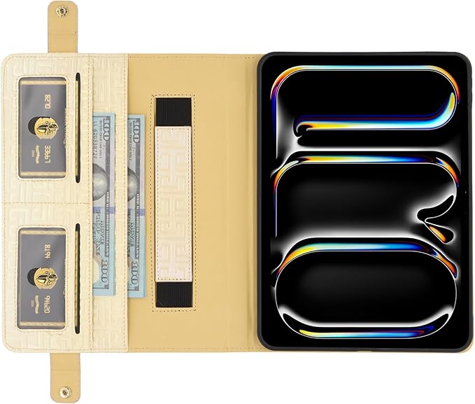 Shiny Case for iPad mini 5/4/3/2/1, Mini 7.9" Handbag Case, Techcircle Iridescent PU Leather Folio Envelope Pocket Stand Cover with Hand Strap+Shoulder Strap+Pencil Holder+Card Slots, Shiny Yellow