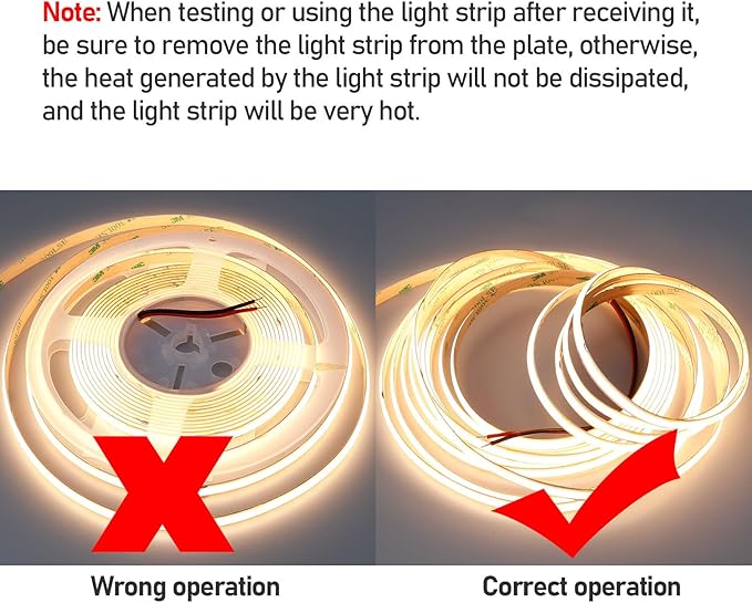 GOMING 32.8ft(10M) DC 24V Double Row COB LED Strip Light Warm White 3000K IP65 Waterproof 6000LEDs CRI 93+ 20000lm Uniform Glow Dotless Flexible LED Tape Lights for DIY Home Decor(No Power Supply)