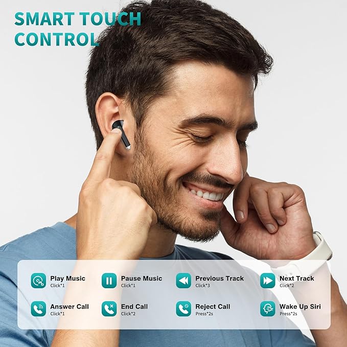 ACAGET Wireless Headphone for Samsung Galaxy S26 Ultra S25 S24 S23 FE S22 Plus Bluetooth 5.3 Earbuds Noise Isolation Earphones for iPhone 16 15 17 Pro Max 14 13 HiFi Stereo Headset for Galaxy Z Flip