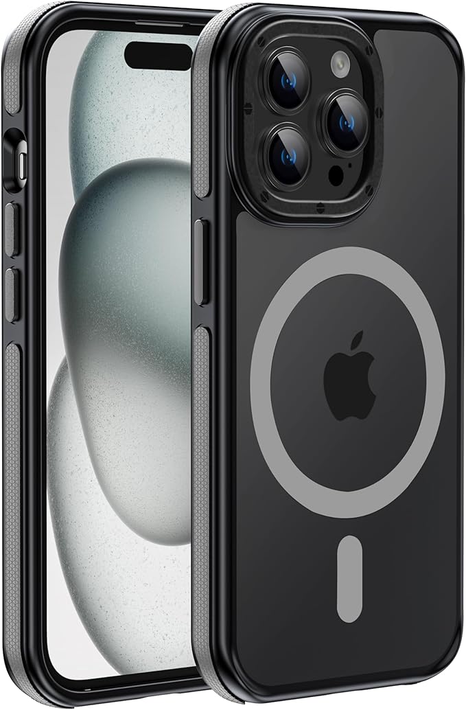 Strong Magnetic case for iPhone 14 pro max [10Ft Military-Grade Protection] Compatible with MagSafe Shockproof Slim Thin Cover 6.7 inch, Grey Bumper Case