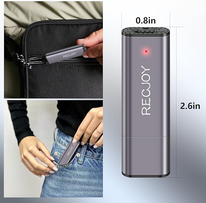 64GB Digital Voice Recorder USB Recording Device with 750Hrs Storage Capacity Voice Activated Recorder,Audio Recorder for Lectures Interview,Noise Reduction Rechargeable