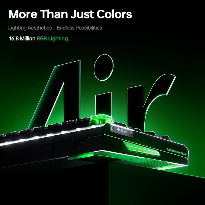 ATK RS6 Air Hall Effect Gaming Keyboard, 8K Polling, 256K Scan, 0.08 ms Latency, Adjustable 0.001–3.3 mm RT, Hard Gasket 5-Layer, Aluminum Plate, 65% 68-Key (Black-Zen)
