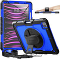 Timecity for iPad Pro 12.9 Case 6th/5th/4th/3rd Gen, 360° Rotating Stand, Pencil Holder & Wireless Charging, Shockproof with Screen Protector & Shoulder Strap - for Designers & Professionals-Dark Blue