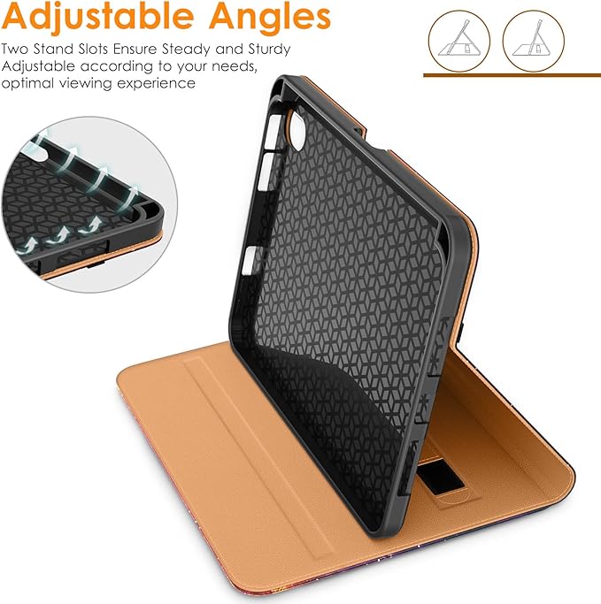 DTTO for iPad mini 7th (A17 Pro) 2024/iPad Mini 6th Generation Case 2021 8.3 Inch, Premium Leather Business Folio Stand Cover for Mini 7/6 with Pencil Holder-Multiple Viewing Angles, Galaxy