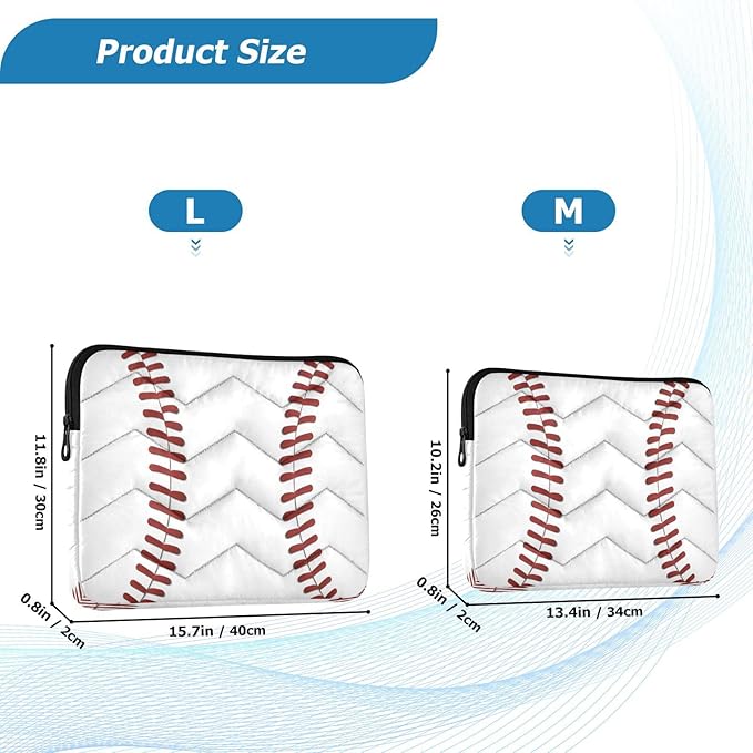 Baseball Print Laptop Sleeve 13-14 Inch Laptop Sleeve Bag, Shockproof Laptop Case Tablet Liner Pouch