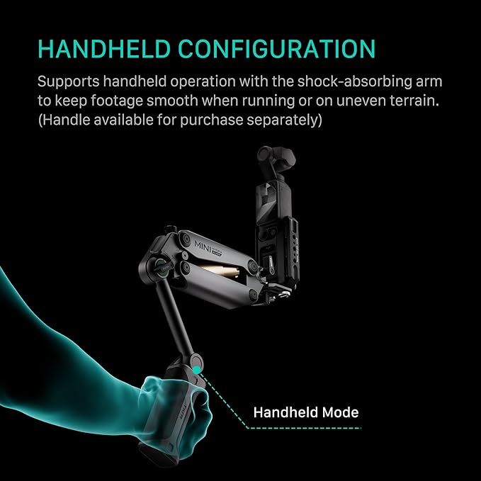 Tilta Hydra Alien Mini Regular Suction Cup Kit - Titanium Gray | Compatible with DJI Pocket 3/4, and Other Action cams/Smartphones | Hydraulic Damping | Adjustable Arm | Shock Absorbers