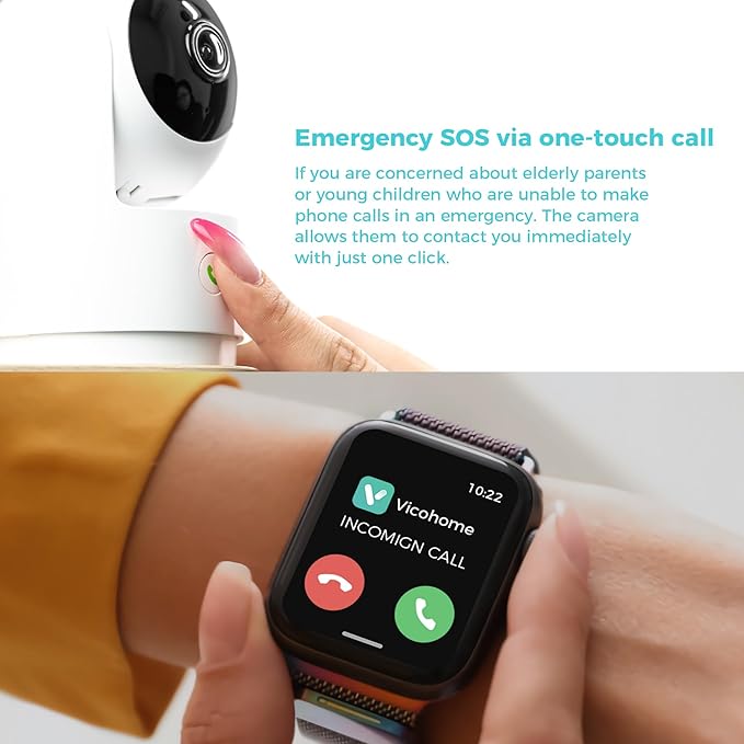 Vicohome 2K Indoor Security Camera, Plug-in, AI Tracking, 24/7 Recording, Pet/Baby Monitor, 360° View Pan/Tilt, Two Way Audio, Night Vision, Easy to Setup, Wi-Fi, Audible Alarm,180 Days Care Plan