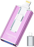 MFi Certified Flash Drive for iPhone iPad 256GB, Photo Stick for External Memory Storage, Easily Back Up and Save Photos Videos, USB Memory Stick Thumb Drive for iPhone/iPad/Android/PC (Purple)