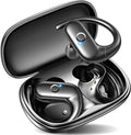 kurdene Wireless Earbuds Bluetooth Headphones Sport,Over Ear Buds with Deep Bass Sound,60Hrs Playtime Earphones Redesigned Comfort Fit with Earhooks for Running,Meeting,Workout-Black