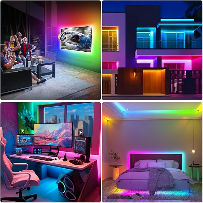 Daymeet RGB 9.84ft LED Strip Lights for 32-43in TV, Dreamcolor Music Sync TV Backlight Color Changing, APP Remote Control for Home Gaming Room & Xmas Decor