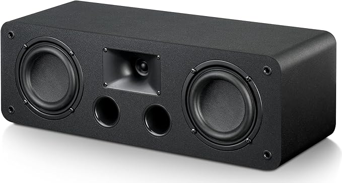 Saiyin Center Channel Speaker,Dual 4-Inch Woofers and Silk Tweeter, Crystal-Clear for Home Theater Dialogue,Passive, Wall Mountable, Single