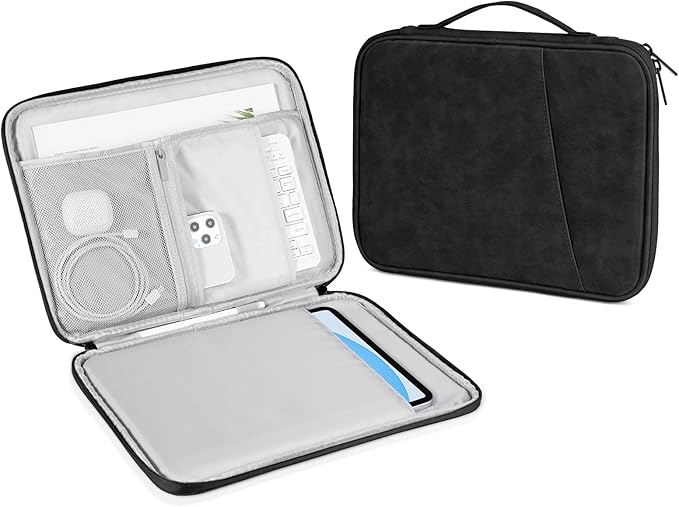DTTO 9-11 Inch Tablet Sleeve Bag for iPad A16 11-in/Air 11-in M3 M2, iPad 10th Gen 10.9", iPad 9/8/7th Gen 10.2", iPad Air 5/4th Gen 10.9", iPad Pro 11, Galaxy Tab A9+, Waterproof Travel Bag, Black