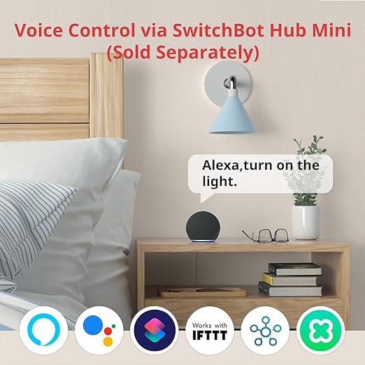 Switchbot Smart Switch Button Pusher (Bluetooth) – Fingerbot for Rocker Switch/One-Way Buttons with bot, App Timer Control, No Wiring, Optional Hub Required for Voice/Remote, White