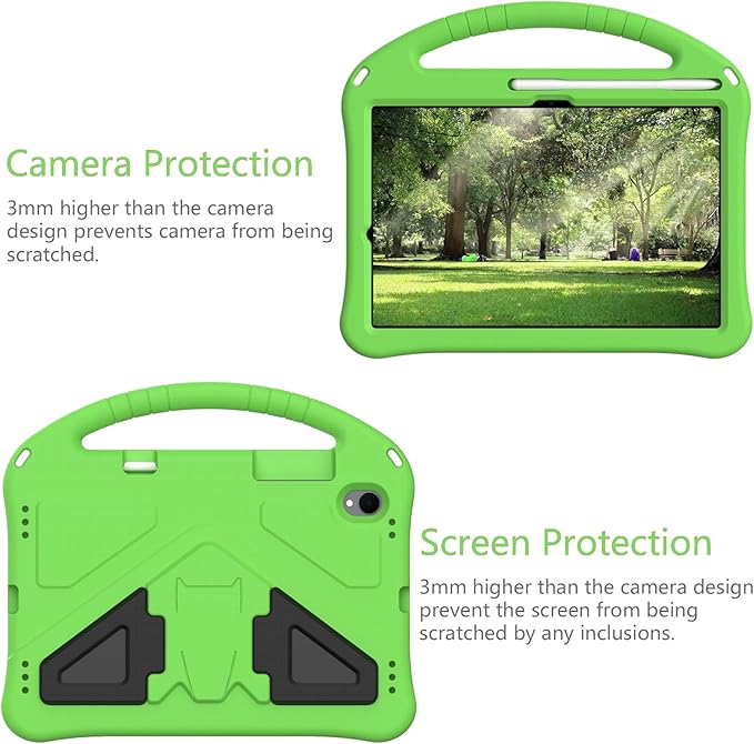 Kids Case for Samsung Galaxy Tab S11 2025 11" Tablet, Techcircle Light Weight Shock Proof EVA Foam Handle Rugged Stand Protective Case, Green